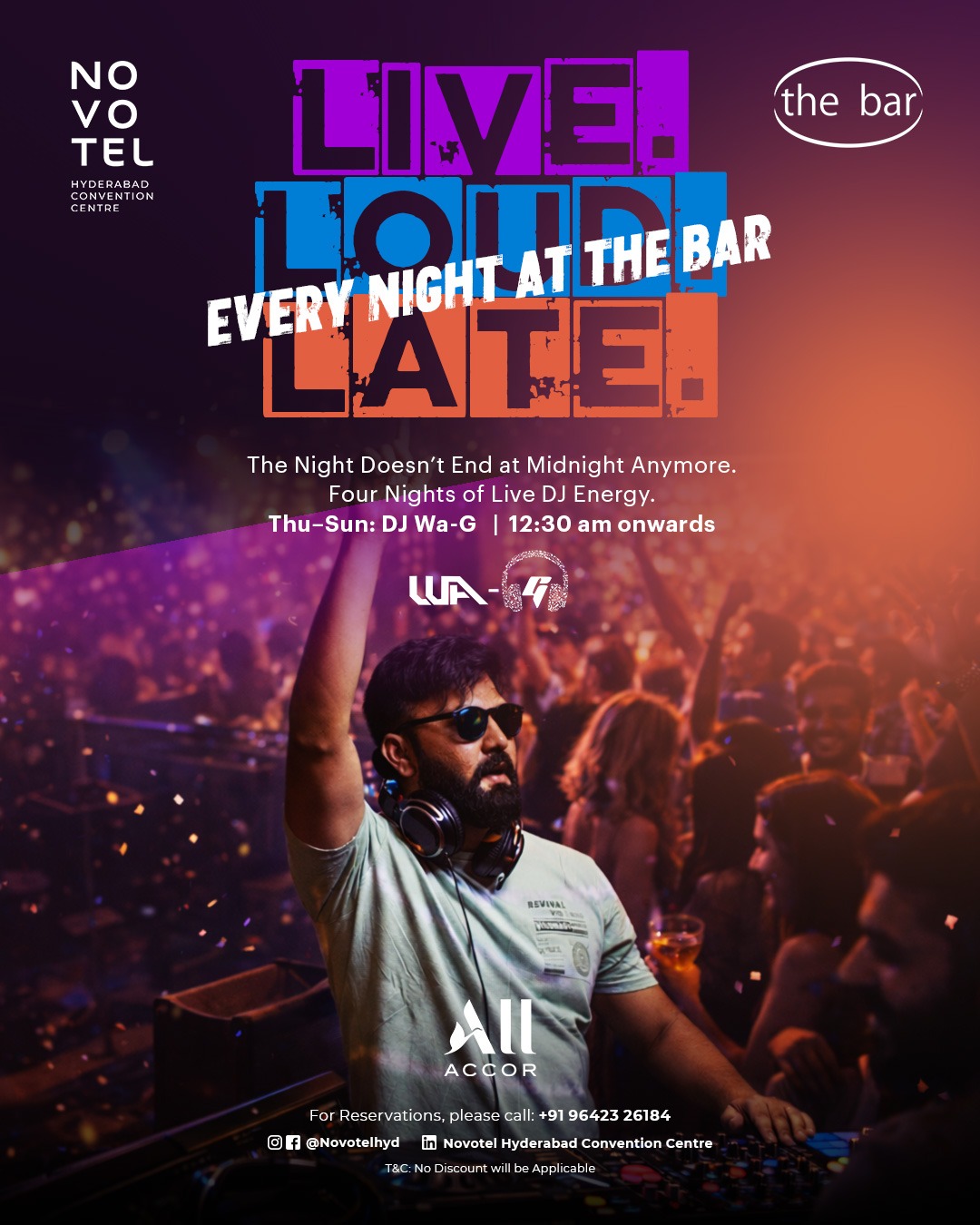 Novotel Hyderabad Convention Centre presents Afters by Dj WA-G at The Bar