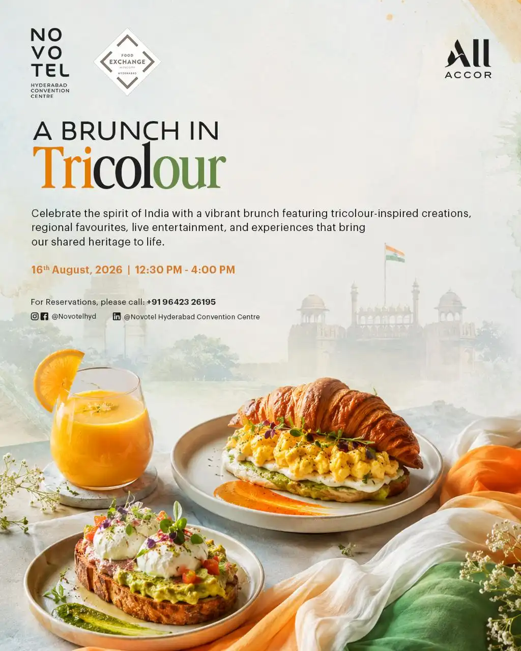 Novotel Hyderabad Independence Day Celebration with festive Independence Day buffet at Food Exchange